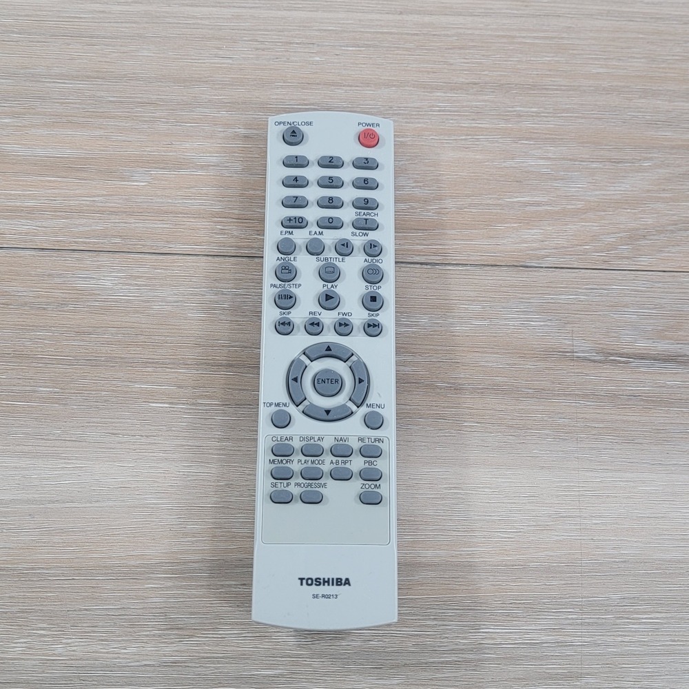 Toshiba SE-R0213 DVD Player Remote Control Silver Gray OEM Replacement